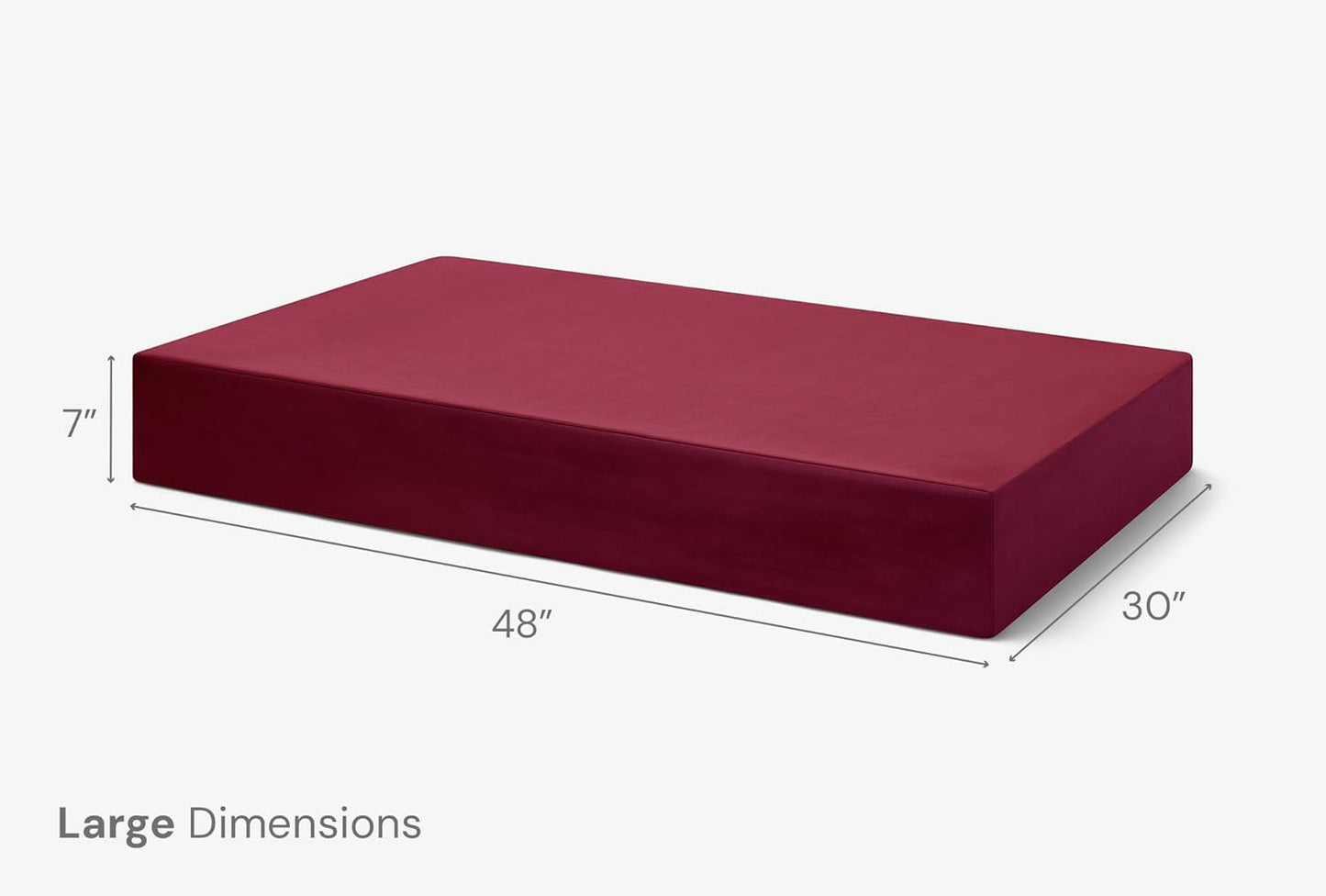 Barker Beds Large Orthopedic Dog Bed - 7" Memory Foam Mattress - 50-70 Lbs - Joint Pain & Arthritis Support - Vet Recommended, Washable Cover - Made in USA - 48"X30"X7" - Burgundy