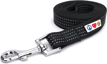 Black Dog Leash 6 Ft XS/S Reflective Durable Lightweight Dog Lead for Small Dogs and Puppies