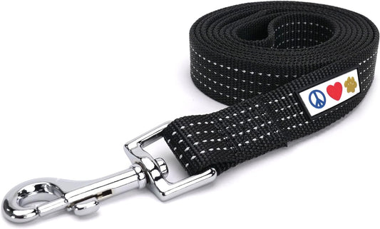 Black Dog Leash 6 Ft XS/S Reflective Durable Lightweight Dog Lead for Small Dogs and Puppies
