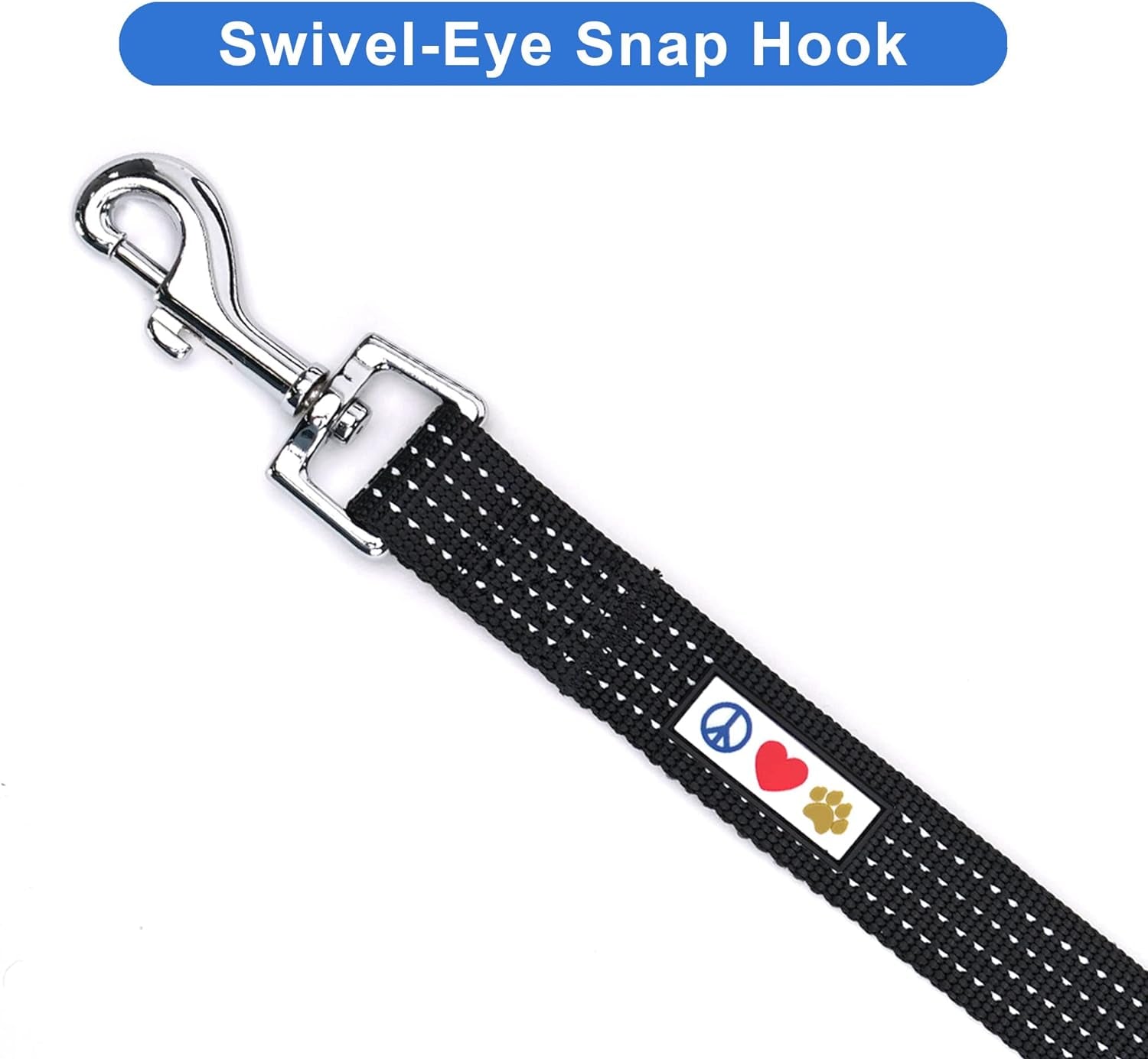 Black Dog Leash 6 Ft XS/S Reflective Durable Lightweight Dog Lead for Small Dogs and Puppies