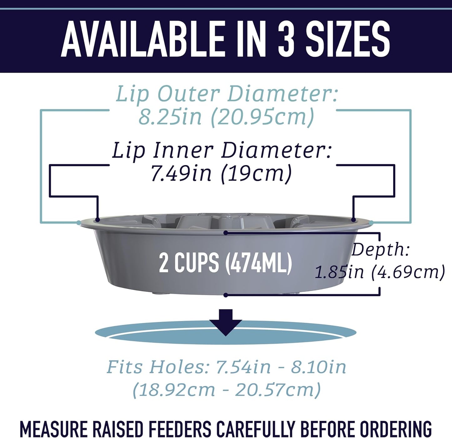 Slow Feeder Dog Bowls - Nonslip Slow Feeder Insert, Healthy Eating Dog Food Bowl, Includes Puppy Essentials Placemat & Star Mold, 2 Cup, Gray